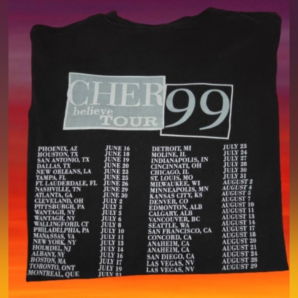 π£ Vintage 1999 Cher π€© Believe π€ Black π€ Concert Tour Tshirt π XL Unisex π€ - Picture 4 of 6